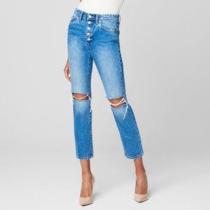 Distressed Button Fly Jeans